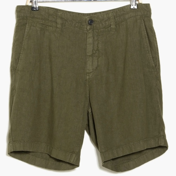 John Varvatos Men's Johnny Flat Front Shorts Olive Green Size 30 - Picture 2 of 9